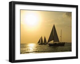 Sailboats at Sunset, Key West, Florida, United States of America, North America-Robert Harding-Framed Photographic Print