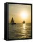 Sailboats at Sunset, Key West, Florida, United States of America, North America-Robert Harding-Framed Stretched Canvas