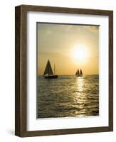 Sailboats at Sunset, Key West, Florida, United States of America, North America-Robert Harding-Framed Photographic Print