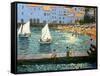 Sailboats, Cadaques, Costa Brava-Andrew Macara-Framed Stretched Canvas