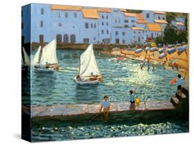 Sailboats, Cadaques, Costa Brava-Andrew Macara-Stretched Canvas