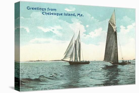 Sailboats, Chebeague Island, Maine-null-Stretched Canvas