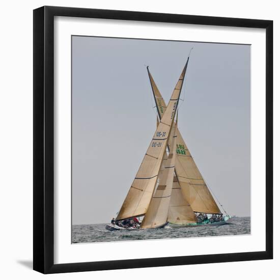 Sailboats Competing in the 12-Metre Class Championship, Newport, Rhode Island, USA-null-Framed Photographic Print