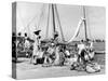 Sailboats Docked at Eleuthera, Bahamas, C.1955-null-Stretched Canvas