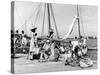 Sailboats Docked at Eleuthera, Bahamas, C.1955-null-Stretched Canvas