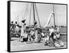 Sailboats Docked at Eleuthera, Bahamas, C.1955-null-Framed Stretched Canvas