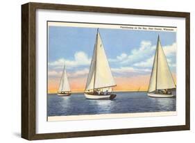 Sailboats, Door County, Wisconsin-null-Framed Art Print