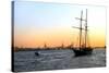 Sailboats - East River - Sunset - Manhattan - New York - United States-Philippe Hugonnard-Stretched Canvas