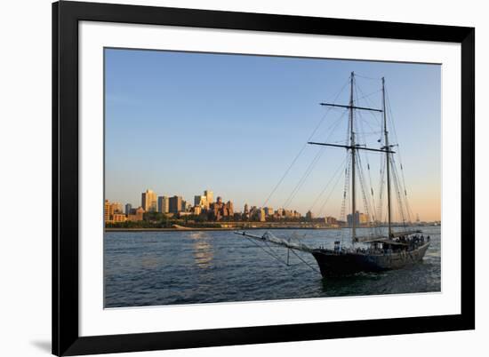 Sailboats - East River - Sunset - Manhattan - New York - United States-Philippe Hugonnard-Framed Photographic Print