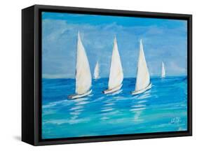 Sailboats II-Julie DeRice-Framed Stretched Canvas