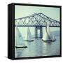 Sailboats in Front of the Central Part of the Tappan Zee Bridge over the Hudson River-Andreas Feininger-Framed Stretched Canvas