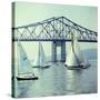Sailboats in Front of the Central Part of the Tappan Zee Bridge over the Hudson River-Andreas Feininger-Stretched Canvas