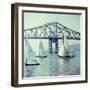 Sailboats in Front of the Central Part of the Tappan Zee Bridge over the Hudson River-Andreas Feininger-Framed Photographic Print