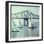 Sailboats in Front of the Central Part of the Tappan Zee Bridge over the Hudson River-Andreas Feininger-Framed Photographic Print