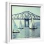 Sailboats in Front of the Central Part of the Tappan Zee Bridge over the Hudson River-Andreas Feininger-Framed Photographic Print