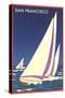 Sailboats in San Francisco Bay-null-Stretched Canvas