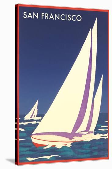 Sailboats in San Francisco Bay-null-Stretched Canvas