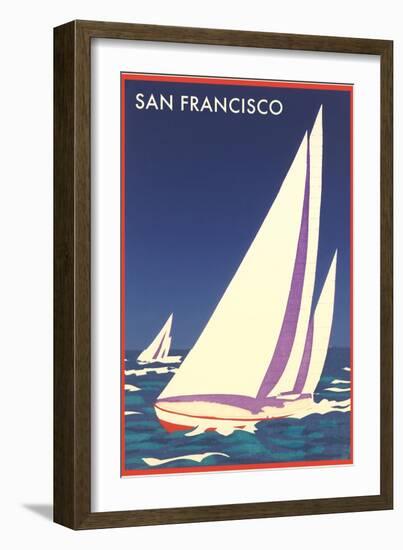Sailboats in San Francisco Bay-null-Framed Art Print