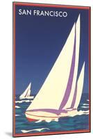 Sailboats in San Francisco Bay-null-Mounted Art Print