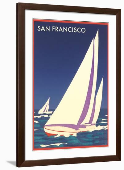 Sailboats in San Francisco Bay-null-Framed Art Print