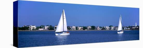 Sailboats in the Atlantic Ocean with Mansions in the Background, Intracoastal Waterway-null-Stretched Canvas