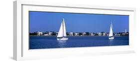 Sailboats in the Atlantic Ocean with Mansions in the Background, Intracoastal Waterway-null-Framed Photographic Print