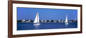 Sailboats in the Atlantic Ocean with Mansions in the Background, Intracoastal Waterway-null-Framed Photographic Print