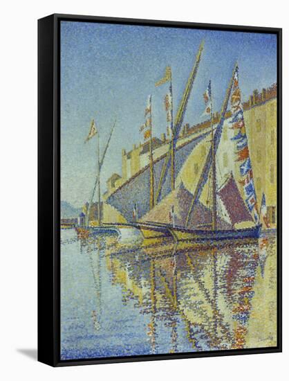 Sailboats in the Harbour of St.Tropez, 1893-Paul Signac-Framed Stretched Canvas