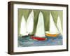 Sailboats in the Puget Sound, C.2020 (Casein and Watercolor on Paper)-Janel Bragg-Framed Giclee Print