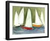 Sailboats in the Puget Sound, C.2020 (Casein and Watercolor on Paper)-Janel Bragg-Framed Giclee Print