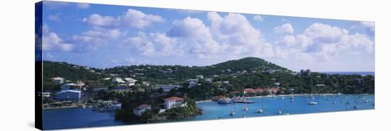 Sailboats in the Sea, Cruz Bay, St. John, US Virgin Islands-null-Stretched Canvas