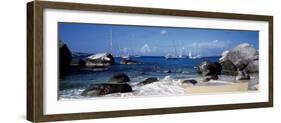 Sailboats in the Sea, the Baths, Virgin Gorda, British Virgin Islands-null-Framed Photographic Print