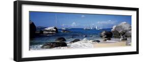 Sailboats in the Sea, the Baths, Virgin Gorda, British Virgin Islands-null-Framed Photographic Print