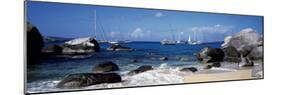 Sailboats in the Sea, the Baths, Virgin Gorda, British Virgin Islands-null-Mounted Photographic Print