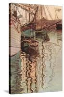 Sailboats in Wollenbewegten Water-Egon Schiele-Stretched Canvas