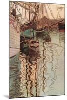 Sailboats In Wollenbewegten Water-Egon Schiele-Mounted Art Print