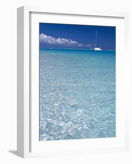 Sailboats Inside the Lagoon of Bora Bora, French Polynesia-Michele Falzone-Framed Photographic Print