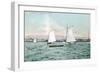 Sailboats off Alameda Beach - Alameda, CA-Lantern Press-Framed Art Print