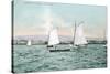 Sailboats off Alameda Beach - Alameda, CA-Lantern Press-Stretched Canvas