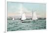 Sailboats off Alameda Beach - Alameda, CA-Lantern Press-Framed Art Print