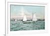 Sailboats off Alameda Beach - Alameda, CA-Lantern Press-Framed Art Print