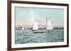 Sailboats off Alameda Beach - Alameda, CA-Lantern Press-Framed Art Print