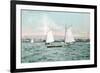 Sailboats off Alameda Beach - Alameda, CA-Lantern Press-Framed Art Print