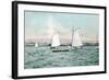 Sailboats off Alameda Beach - Alameda, CA-Lantern Press-Framed Art Print