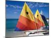 Sailboats on the Beach at Princess Cays, Bahamas-Jerry & Marcy Monkman-Mounted Photographic Print