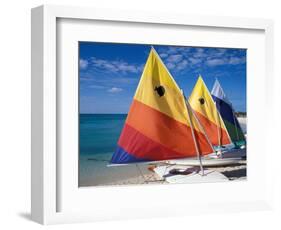 Sailboats on the Beach at Princess Cays, Bahamas-Jerry & Marcy Monkman-Framed Photographic Print