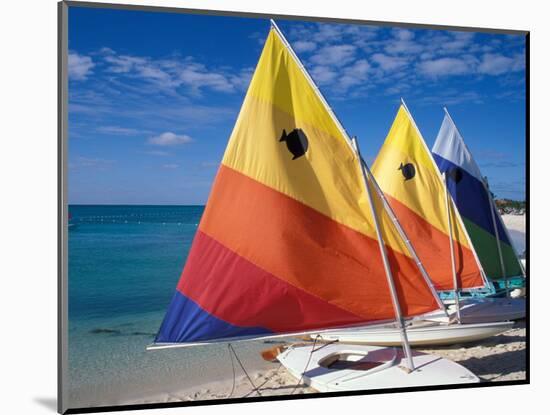 Sailboats on the Beach at Princess Cays, Bahamas-Jerry & Marcy Monkman-Mounted Photographic Print