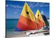 Sailboats on the Beach at Princess Cays, Bahamas-Jerry & Marcy Monkman-Stretched Canvas
