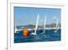 Sailboats Participating in Regatta and Buoy, Ibiza, Balearic Islands, Spain, Mediterranean, Europe-Emanuele Ciccomartino-Framed Photographic Print