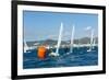 Sailboats Participating in Regatta and Buoy, Ibiza, Balearic Islands, Spain, Mediterranean, Europe-Emanuele Ciccomartino-Framed Photographic Print